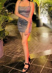 Sparkly Silver Bodycon Mini Dress