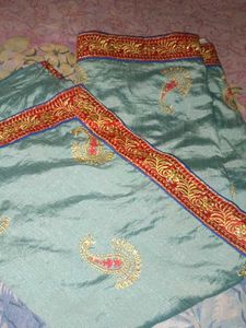 Beautiful Blue Embroidered Saree