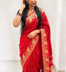 Elegant Red Banarasi Silk Saree