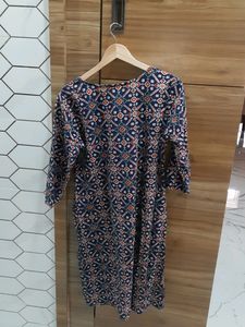 Blue Geometric Print Kurti