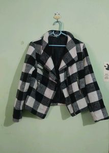 Stylish Checkered Moto Jacket