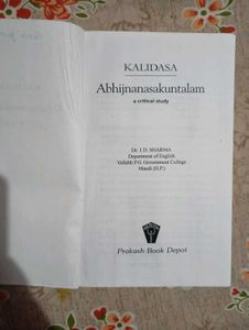 Kalidasa: Abhijnanasakuntalam - Critical Study