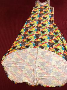 black color elephant printed maxi dress for sale
