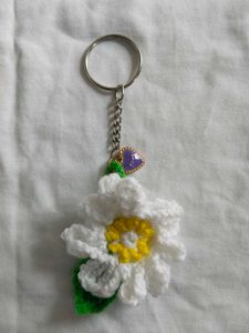 Handmade Crochet Flower Keychain