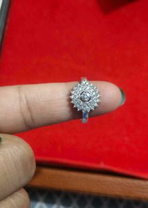 pure silver diamond ring