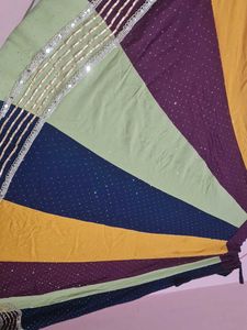 Colorful Striped Ethnic chaniya choli 💚🤎💙💛