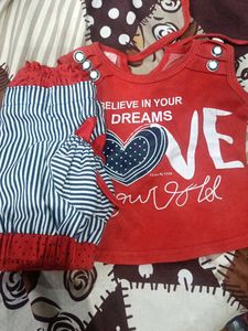 Baby Girl Red "Love Your World" Outfit
