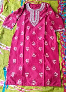 Embroidered maroon Kurta