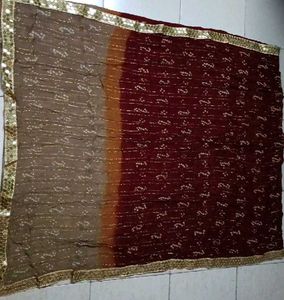 Beautiful Bandhani Mirror Work Duppata