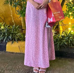 PINK FLORAL SKIRT