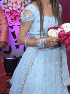 Very Beautiful Skyblue Party Wear Lehnga