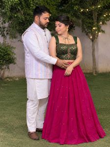 elegant designer corset lehnga with dupatta