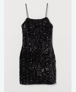 Sparkly Black Mini Dress hnm