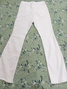 Flared White Denim Jeans(NEW)