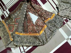 pure silk kalamkari design saree