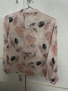 Sheer Floral Print Blouse
