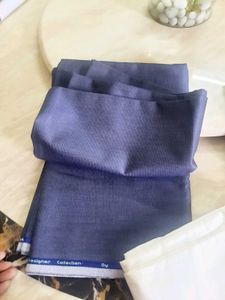 Unstitched Dress Material - Grey &amp; White (cream))