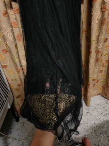 Elegant Black Embroidered Gown