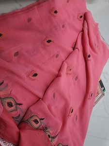 Pink Peacock Saree with Unique Sleeve Detail