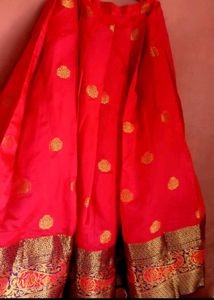 Red Lehenga Choli South Indian style silk