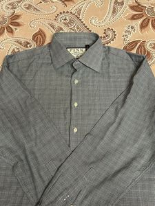INC Men's Gray Plaid Dress Shirt