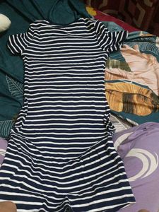 Striped Navy &amp; White T-Shirt Dress