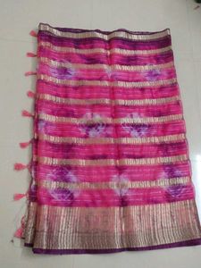 Pink Striped Saree