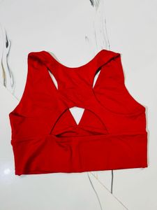 Red Sports top with Cut-out Detail