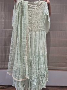 Elegant Pastel Green Kurta Set with Dupatta