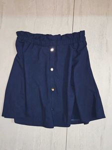 Navy Blue Button-Up Skirt