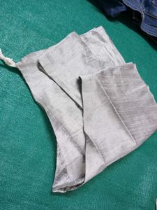 Shiny Silver Wide Leg Pants