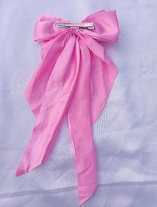 Satin Long Tail Hair Bow Clip