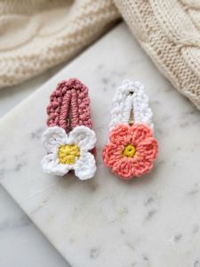 Cute Crochet Flower Hair Clips