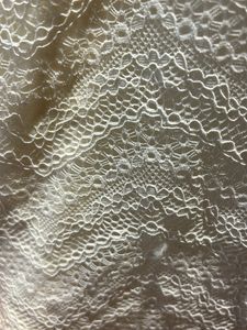 Off White Tshirt, Net Pattern, With Puff Sleeves