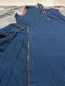 Blue Kurta with Unique Pocket