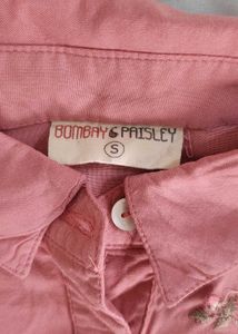 Embroidered Pink Collared Shirt