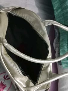 Cream Patent Handbag