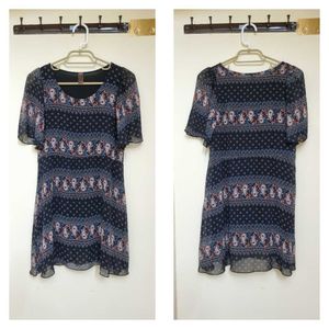 Chic black Paisley Print Dress