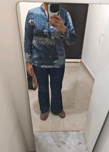Boho Blue Print Kurta