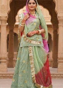 Mint Green Rajputi Poshak Dress Material