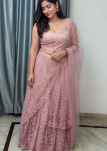 Blush Pink Embroidered Lehenga Choli