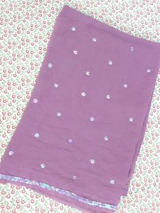Lavender Georgette Sequin Work Party Wear Saree