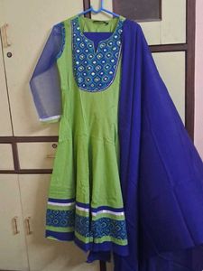 Blue &amp; Green Kurta Set