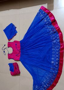 Blue Anarkali Kurta With Pant &amp; Dupatta💙