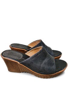 Women's Casual Black Wedge Sandal
