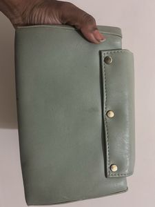 Pale Green Clutch with Gold Detail