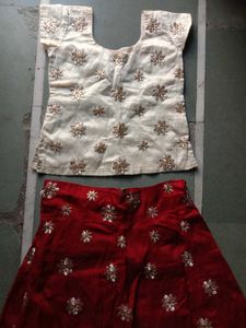 Elegant Red Embroidered Lehenga Choli