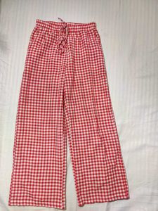 Red Gingham Wide Leg Pants