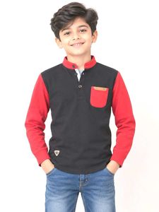 Color Block Long Sleeve  T-Shirt