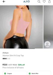 Stylish Pink Corset Crop Top